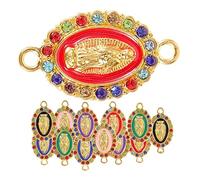 Lurrose 24pcs Multi Color Mary Charms for Bracelet Making DIY Pendants with Practical Hoops Creative Hanging Connection Accessories for Unique Necklace and Keychain Crafting