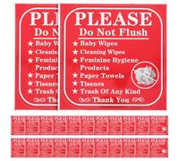Lurrose 24Pcs Please do Not Flush Stickers Bathroom Warning Labels Flush Only Toilet Paper Reminder for Hotels Stores and Home Prevent Toilet Blockages