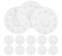 Lurrose 24pcs Round Paint Palette: Portable Plastic Mixing Tray With 10 Wells For Acrylic Watercolor Oil Paints - Artist Palette For Diy Art Craft & Studio Painting