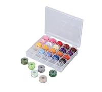 Lurrose 25 Pcs Sewing Machine Spools and Bobbin Storage Case Tape Measure for Home and Travel Thread Organization
