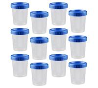 Lurrose 25pcs 120ml Measuring Specimen Cups with Screw Lid Leak-proof Design, Blue Pp Reusable Sample Containers for Laboratory Pathology and Histology