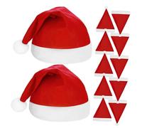 Lurrose 25pcs Christmas Party Hats Soft Nonwoven Santa Caps for Adults and Lightweight Fit Holiday Headwear for Year Festive Events and Xmas Photo Booth Accessories