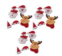 Lurrose 25Pcs Christmas Sew-on Patch Santa Snowman Hat Deer Embroidered Iron on Patches for Clothing Festival Party Decorative