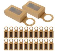 Lurrose 25pcs Hanging Bottle Boxes Paper Storage Holder with Window for Wine Bottles and Jewelry, Easy to Carry and Install Cardboard Gift Packaging Boxes, for Storage and Showcase