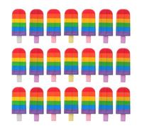 Lurrose 25Pcs Ice Cream Ballpoint Pens Set, Creative Rainbow Novelty Food-Shaped Pens for Students Summer Office Supplies, Mini Kawaii DIY Scrapbook Art Writing Tools