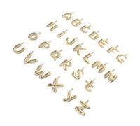 Lurrose 26 Pcs Mini Alphabet Charms Zinc Alloy Letter Pendants for Custom Jewelry Shiny Glossy Finish Initial Accessories for Women Teens