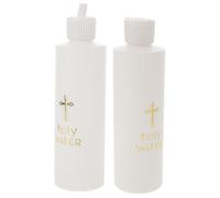 Lurrose 2pcs 250ml Refillable Christian Holy Water Bottles with Cross for Baptism and Exorcism, Catholic Religious Supplies for Church and Outdoor Use