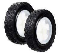 Lurrose 2pcs 5-inch Solid Rubber Mute Trolley Wheels Replacement for Lawn Mower, Garden Machine, Hand Truck with Diamond Tread Pattern, Outdoor Utility Cart Wheels