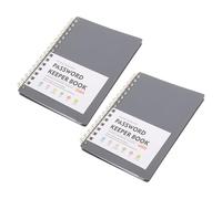 Lurrose 2pcs A6 Alphabetical Password Keeper Book with Tabs Small Spiral Password Organizer Notebook for Website Logins and Online Accounts Grey Internet Log for Personal and Business Use