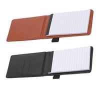 Lurrose 2pcs A7 Portable Mini Notebooks Set, Business Writing Notepad with Lined Pages, Travel Journal Book for Students and Office Use, Black and Brown Hardcover