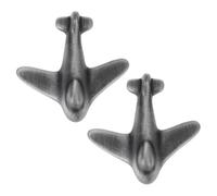 Lurrose 2pcs Airplane Drawer Knobs for Room Wardrobe Handles Black Brushed Metal Cabinet Pulls with Screws for Nursery Dresser Cupboard