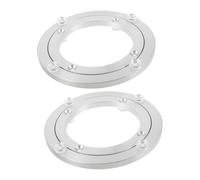 Lurrose 2pcs Aluminum Alloy Dining Table Turntable Base Heavy Duty Swivel Plate with Silent Bearing Anti-slip Round Rotating Platform for Smooth Food Serving and Cake Display