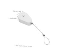Lurrose 2pcs Automatic Retractable Steel Wire Cable Lock Box Security Leash with Remote Control Holder for Tv Dvd Phone Anti-lost Wire Lock Lanyard White