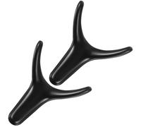 Lurrose 2pcs Black Metal Cow Horn Wall Hooks, Nordic Style Key Holder and Hat Rack, Decorative Coat and Umbrella Hangers for Bedroom and Entryway Storage
