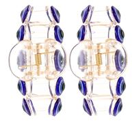Lurrose 2pcs Blue Evil Eye Claw Clips Large Jaw Hair Clips for Thick Hair 8cm Five-eye Design Accessories for Women and Decorative Grip for High Ponytail and Updo