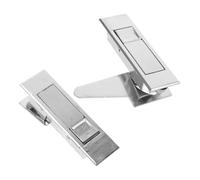 Lurrose 2pcs Cabinet Locks Zinc Alloy Push Button Switch with Elegant Design Silver Finish Versatile Use for Cabinet Panel Mailbox Door