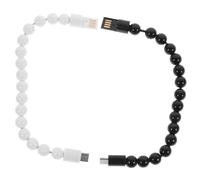 Lurrose 2pcs Cable USB Sense Charger Charms Wristbands Charging Cords Black Type Bead LED Micro Pearl White Hello Wrist Bands Wrist Straps Bracelet That Charges Your Phone