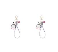 Lurrose 2pcs Cartoon Dual Use Charging Cord Keychain Grey Phone Data Cable Keyring Pendant Compatible with Devices Multipurpose Easy to Carry for Backpack Decoration