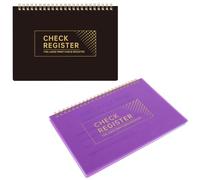 Lurrose 2pcs Checkbook Register Book Spiral Notebook for Personal Checkbook with Pp Cover and Paper Pages to Manage Deposits and Track Balances for Office and Home Use