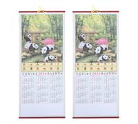 Lurrose 2pcs Chinese Wall Calendar: Chinese New Year 2026 Wall Calendar - Year of the Horse Hanging Planner Scroll Spring Festival Decor for Home Office
