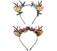 Lurrose 2pcs Christmas Headband Christmas Party Favor Christmas Hair Hoop Xmas Hair Christmas Elk Headband Reindeer Costume Accessories Kids Scrunchies Child Cloth Antler Cute