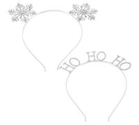 Lurrose 2pcs Christmas Snowflake Hairband for Lightweight and Comfortable Silver Xmas Headband with Rhinestone Zine-alloy Material for Winter Theme and Holiday Parties