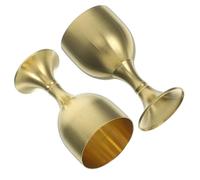 Lurrose 2pcs Copper Alloy Altar Cups Small Metal Offering Goblets for Buddhist Worship Desktop Tabletop Decorative Chalices
