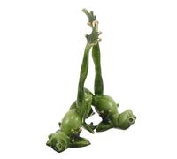 Lurrose 2pcs Creative Yoga Frog Figurines Resin Miniature Frogs in Unique Yoga Poses Playful Animal Sculpture Decor for Garden Desk Shelf Mindfulness Gift for Lovers