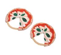 Lurrose 2pcs Dog Flying Discs with Cotton Rope Bite-resistant Interactive Pizza for Puppy Training and Outdoor Fetch Play Suitable for Active Dogs in Parks Beaches and Backyards