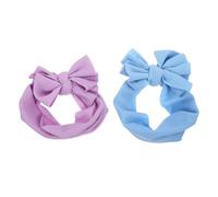 Lurrose 2Pcs Elastic Dog Bow Headwear for Pets Comfortable Decorative Headband for Dogs and Cats Lightweight Party and Photo Costume Accessories in Purple and Blue