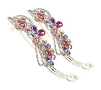 Lurrose 2pcs Elegant Rhinestone Flower Hair Clips for Women with Comfortable Fit and Versatile Use, for Updos and Special Occasions, Made of Zinc Alloy with Sophisticated Design