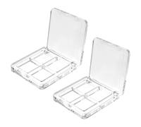 Lurrose 2PCS Empty Eyeshadow Palette Refillable Eyeshadow Makeup Palette 4 Grids Plastic Eye Make up Container Palette Blush Pallete for Women Makeup Concealer Lipstick Blush