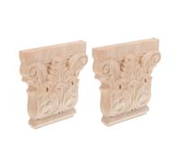 Lurrose 2pcs European Style Wood Corbels for Doorway Corner Decoration Handcarved Roman Column Appliques with Intricate Detailing Elegant Wood Frame Accent for Home and Villa Interiors