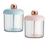 Lurrose 2pcs Face Wash Foam Maker Cups with Multi-hole Aeration Plate, Quick 5-second Bubble Foamer Tool for Skincare Cleansing, Pink Gold and Blue Gold