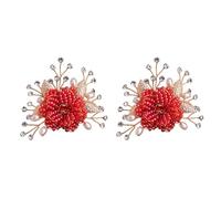 Lurrose 2pcs Flowers Shoe Clips Women Shoes Decor Distinctive Creative Design Rhinestone Pearl Alloy Dress up Clutch Hat Purse Party Accessories for Wife Mothers