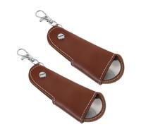 Lurrose 2pcs Foldable Stainless Steel Shoe Horn with Pu Key Holder for Men and Women, Versatile Use and Compact Design for Everyday Use and Travel, Lightweight Shoe Lifting Helper