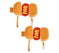 Lurrose 2pcs Funny Hot Dog Suit for Small Dogs and Cats, Cotton Hamburger Shape Pet Costume with Easy off Design, for Daily Walks and Festive Occasions, Cute Cosplay Clothes for Puppies