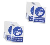Lurrose 2pcs Hand Wash Stickers Bathroom Warning Decals for Sink and Toilet Surfaces Safe Adhesive Handwashing Reminder Signs for Home Workplace and Public Restrooms