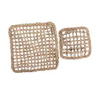 Lurrose 2pcs Handmade Woven Seagrass Pet Grass Mats for Rabbits and Small Pets Chew and Activity Protectors Multipurpose Foot and Floor Pads to Boredom and Support Dental Health
