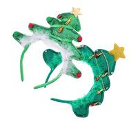 Lurrose 2Pcs LED Christmas Tree Headband Christmas Hair Hoop for Holiday Xmas Party Accessory