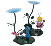 Lurrose 2pcs Mini Bird Feeders Garden Decor Sculptures Outdoor Ornament for Balcony Window Display for Bird Lovers and Garden Enthusiasts