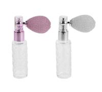 Lurrose 2pcs Ml Mini Powder Spray Bottle with Heart Pattern, Refillable Portable Makeup Atomizer for Travel and Party Beauty, Glass and Plastic Material, Controlled Output with Comfortable