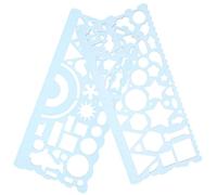 Lurrose 2pcs Multi-Functional Plastic Drawing Templates Ruler for Students, Versatile Geometric Stencils Measuring Tools in Assorted Colour for Engineering and Drawing