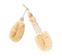 Lurrose 2pcs Natural Sisal Fiber Exfoliating Shower Brush Set with Large and Small Body Scrubbers for Deep Cleansing and Dry Bathing