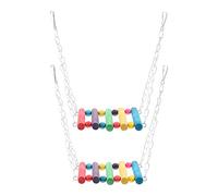 Lurrose 2pcs Parrot Hammock Swing Rope Bridge for Parrot Increase Pets Activity Space Premium Wood Material Can Be Hung on The Cage Bird Cage Bird