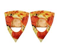 Lurrose 2pcs Pizza Costume Hat: Novelty Food Hat For Cosplay Party - Realistic Pizza Shape Cap - Fun Headgear For Festival And Carnival