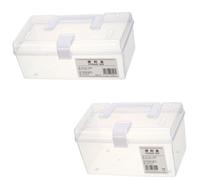 Lurrose 2pcs Portable Medicine Case with Large-capacity Plastic Storage Box Not Easy to Deform or Break Handheld Medicine Storage Container for First Aid