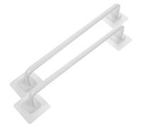Lurrose 2pcs Punch-Free Long Plastic Towel Rack Set Bathroom Towel Rod Holder Suction Mount and Bathroom Accessories