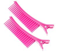 Lurrose 2pcs Purple Hair Section Clips for Styling and Layered Bangs, Multi-functional Hair Curlers and Locating Clips for Salon and Home Hairdressing Use