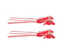 Lurrose 2pcs Red Bowknot Hair Bow Clips for Made of Gauze with Versatile Styling and Decorative Features, for Everyday Use and Chinese New Year